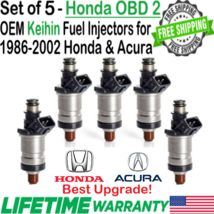 Keihin OEM x5 Best Upgrade Fuel Injectors for 1986-2001 Honda &amp; Acura I4 I5 V6 - £116.28 GBP