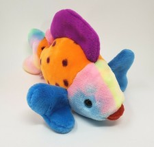 12&quot; TY LIPS THE FISH 1999 BEANIE BUDDIES NEON COLORFUL STUFFED ANIMAL PL... - £18.62 GBP