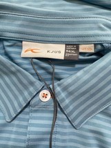 Kjus Soren Twill Golf Polo Blue Striped Performance UPF 50+ Mens Size XL... - $56.75