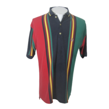 Siegfried Men Polo shirt pit to pit 21 L veritcal stripe cotton vintage ... - $29.69
