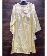 VGT Carole Gown Sunny Yellow Large Open Back Home Care 3/4 Sleeve Lace S... - $22.79
