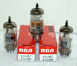 3- Vintage NOS ECC88 / 6JD8 Bugle Boy Audio Vacuum Tubes ~ 2 RCA  1 Amperex - £314.64 GBP