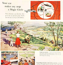1958 Ethyl Gasoline And Oil Antiknock Advertisement Magic Circle Map Ad ... - $29.99