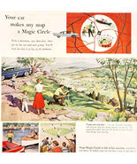 1958 Ethyl Gasoline And Oil Antiknock Advertisement Magic Circle Map Ad ... - $41.81 CAD