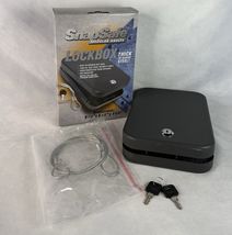 SnapSafe Handgun Lock Box w/ Key &amp; Cable – Portable TSA Approved Safe Gu... - $20.58