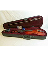 Violin &amp; Bow Hard Lined &amp; Molded Case Polished Wood Unbranded - £39.49 GBP