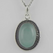 925 Sterling Silver Chalcedony Gemstone Handmade Pendant Women Fest Gift PS-2147 - £40.61 GBP