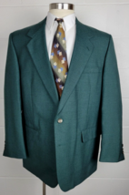 Cross &amp; Winsor Mens Green Wool Blend Blazer Sport Coat Jacket 44 - £19.84 GBP