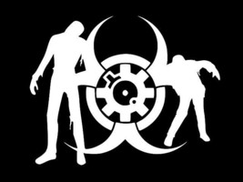 Zombies With Biohazard Symbol Vinyl Decal Car Wall Truck Sticker Choose Size Col - $2.76+