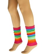 1 Pair Women’s Colorful Cotton Leg Warmers 21 Inch Soft Stretchy Knit On... - $12.33 CAD