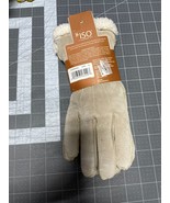 Suede Shearling-Lined Gloves ISO Beige Womens Size M - £10.00 GBP