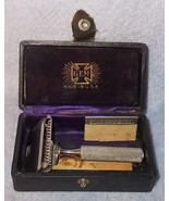 Vintage Antique 1912 GEM Single Edge Razor with Wood Box and Star Blade USA - $34.23 CAD