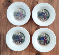  Victory Salem China Godey Victorian Set Of Four Dessert Bowls 5.5&quot; Vintage - £11.93 GBP