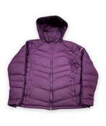 Columbia Duck Quilted Down Puffer Jacket Women XL Removable Hood Purple ... - $43.55