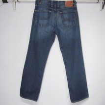 Lucky Brand Vintage Straight Mens W32 L32 100% Cotton Dark Blue J EAN S Distressed - £21.67 GBP