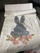 INSPIRED TREASURES Embroidered EASTER BUNNY RABBIT TABLE RUNNER 16&quot; X 72... - £25.98 GBP