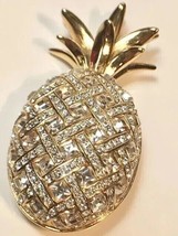14K Yellow Gold Plated 2.00Ct  Round  Simulated Diamond Pineapple  Brooch Pin - £150.48 GBP