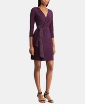 American Living Womens Ruffled V Neck Dress Color Purple Color 8 - £25.98 GBP