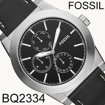 NIB Fossil Geoff Multifunction Black Leather Watch BQ2334 $149 Retail FS - £51.42 GBP