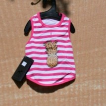 Hotel Doggy  Pink Striped Pineapple Tank (Pet, Dog) Small - £6.74 GBP