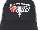 JH Design Group Men&#39;s Chevy Camaro V-Flags Logo Cap Adjustable Black &amp; G... - $29.69