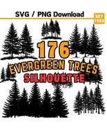 176 Evergreen Trees Silhouette Bundle, Pine Tree SVG, Christmas Tree Cli... - €2,54 EUR