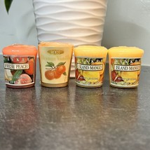 4- Roots &amp; Yankee Candle Votives Fresh Peach, Orange Vanilla, Island Mango - £12.26 GBP