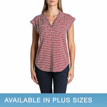 Jachs Girlfriend Ladies&#39; Size X-Large Short Sleeve Blouse, Red - £11.75 GBP