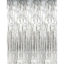 3.2 Ft X 9.8 Ft Metallic Tinsel Foil Fringe Curtains Party Photo Backdrop Party  - £30.83 GBP