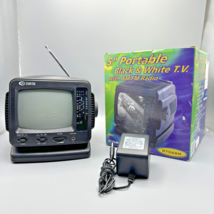 Curtis 5&quot; Portable Black And White TV With AM FM Radio RT068 W POWER TESTED - $30.00