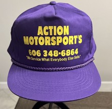 Vintage Purple Rope Braid Snapback Hat Cap Actions Motorsport Cap Advert... - £10.78 GBP