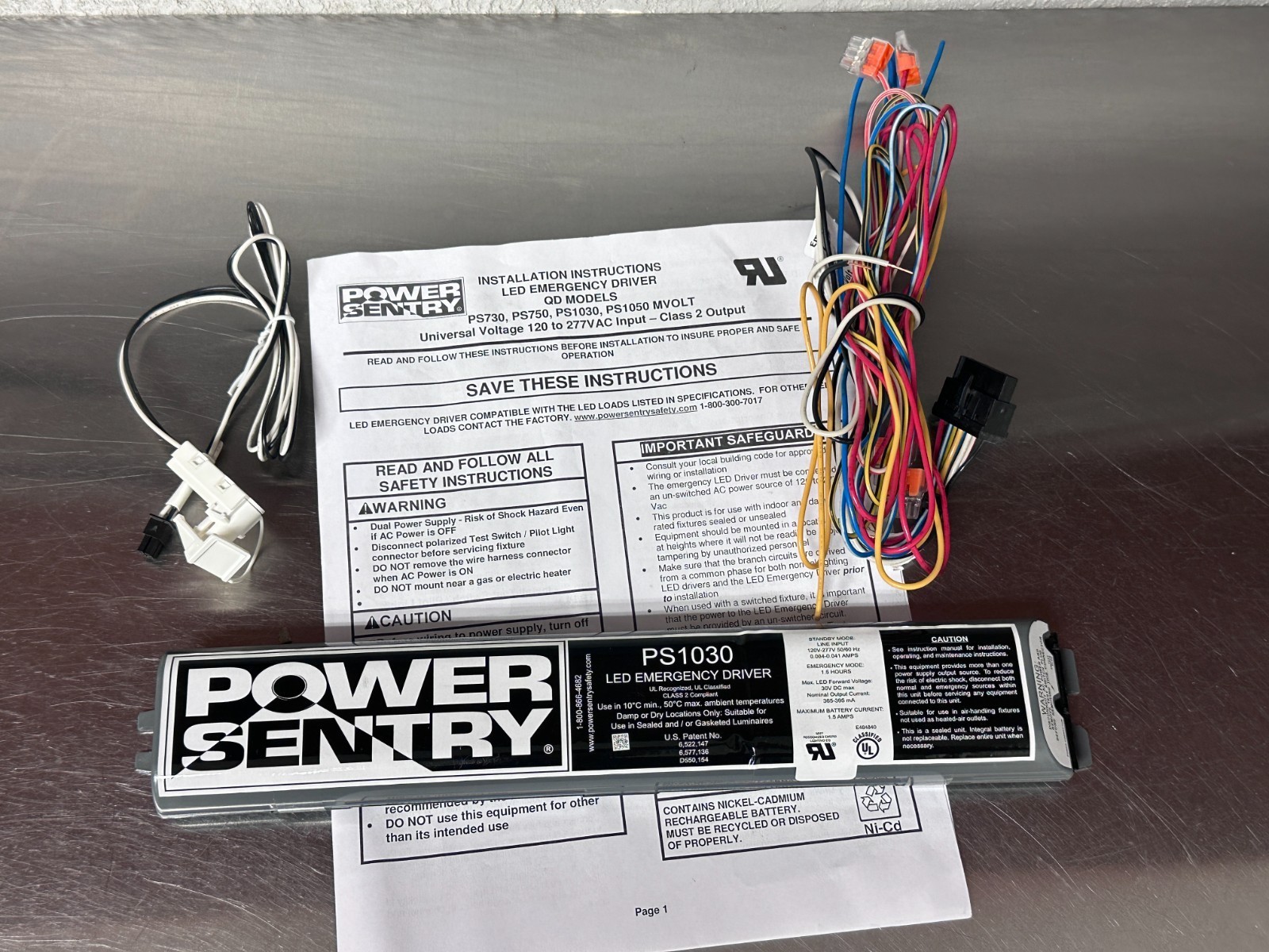 Power Sentry LED PS1030 1.5 hour Emergency Driver 30V DC 1.5A Set w/ wire plug Item image 3