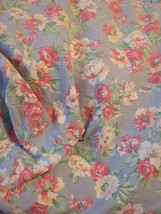 Vtg Ralph Lauren Hope Full Fitted Sheet Cottagecore Blue Floral Cotton - £22.53 GBP