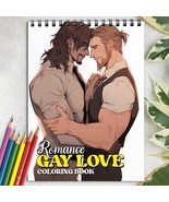 Romance Gay Love Spiral-Bound Coloring Book for LGBT for Stress Relief - £16.25 GBP