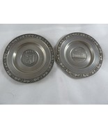 2 Vintage  Miniature Plates 95% Pewter Great Detail 4 &quot; Stuttgard and Be... - $17.47 CAD