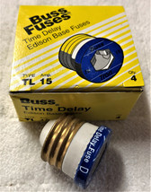 Buss Edison Base Time Delay 125V Fuses 4 Pack TL15 Bussman - £7.82 GBP