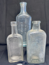 Vtg Mixed Lot Of 3 Pharmacy Household Polish Cough Apothecary Glass Bottles - $29.95