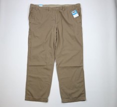Deadstock Vintage Columbia Mens 52x34 Spell Out Wide Leg Outdoor Pants Beige - £54.47 GBP