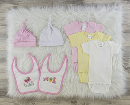 Bambini Newborn (0-6 Months) Unisex 7 Pc Layette Baby Clothes Set 100% Cotton Pi - £19.47 GBP