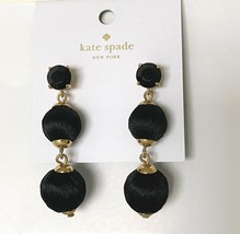 New Kate Spade New York Sumac Linear Graduated Ball Earrings Black - £21.70 GBP