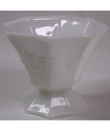 Indiana White Milk Glass Pedastal Harvest Grape White Candy Or Nut Glass... - £8.08 GBP