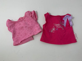 American Girl Truly Me 18” doll pink flower meet shirt Happy Birthday lot 2 tops - $7.91