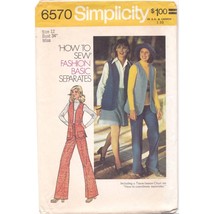 Vintage Sewing PATTERN Simplicity 6570, How to Sew 1974 Misses Simple Vest Short - £14.46 GBP