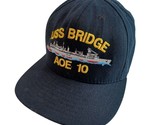 USS Bridge AOE-10 Ship HAT - Navy Blue Embroidered Adjustable Back EUC - $9.76