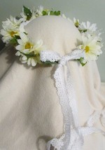 Head Wreath -Dainty Daisies - Renaissance Wedding  / Handfasting / Hand ... - £39.88 GBP