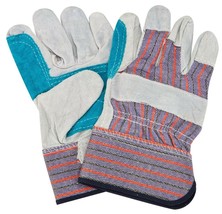 WORK GLOVES  1pair Split Cow 100% Leather Double Palm HeAvY Duty LARGE L... - $22.11