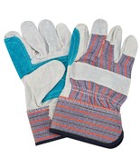 WORK GLOVES  1pair Split Cow 100% Leather Double Palm HeAvY Duty LARGE L... - $404.45 MXN