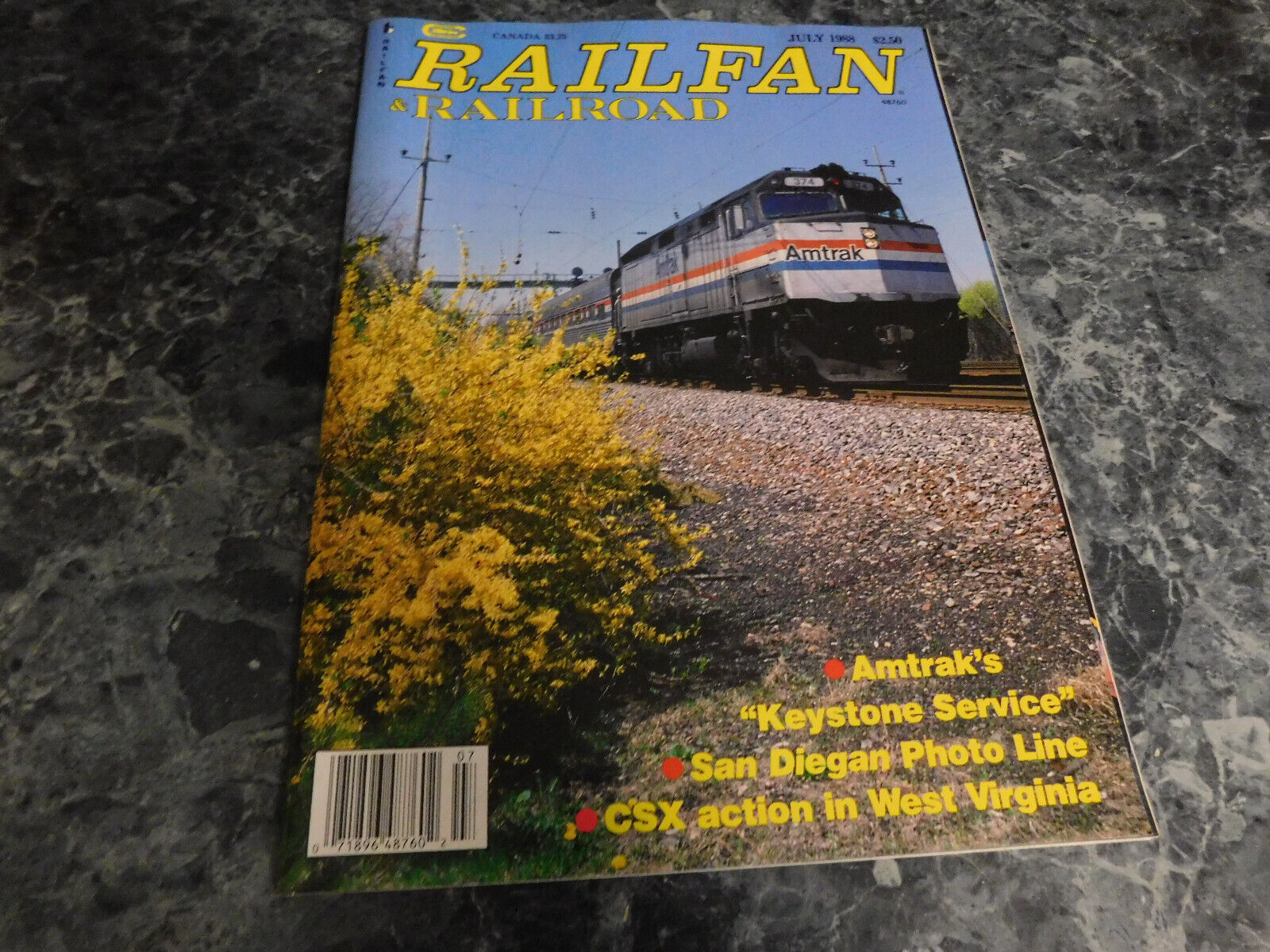 Rail Fan &amp; Railroad Magazine July 1988 - $2.99