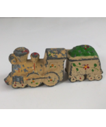 Vintage Christmas Train Pulling Coal Cast Floral Iron Salt &amp; Pepper Shakers - €8,38 EUR