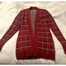 Natural Reflections Cardigan Adult Small Maroon Knit Sweater Open Womens - $25.00